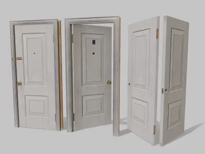 Door white 02 Low-poly 3D model