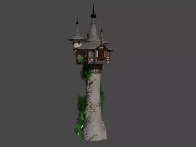 Mystic Medieval Tower Low-poly 3D model