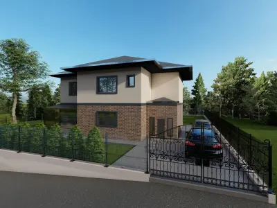 Villa in the village 3D design 3D model