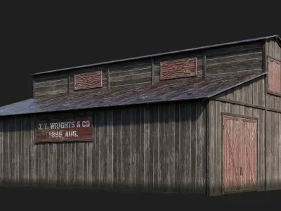 53-54-55-56 - Farm Buildings 4K PBR GameReady Low-poly 3D model