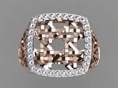 ring-best rose gold ring with diamonds 3D print model