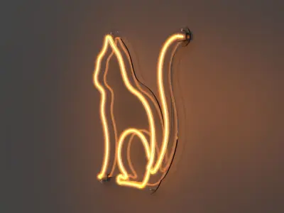 Cat 2 - Neon Sign 3D model