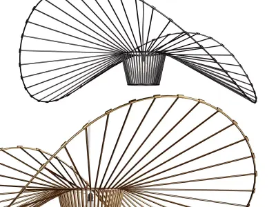 Handmade Bamboo Woven Vertigo Pendant Lamp Light 3D model