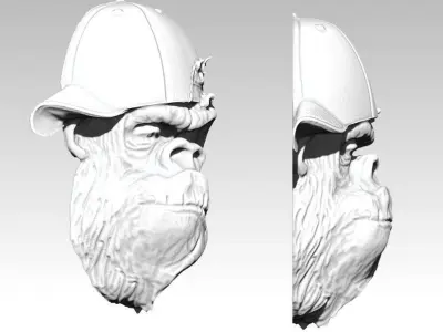 Baseball cap street king pendant 3D print model