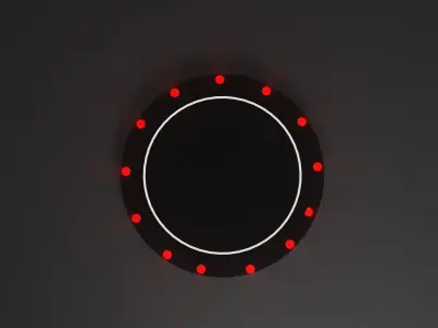 Product stand with red spot lights and led white strip 3D model