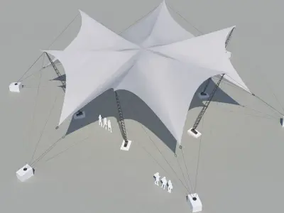 Tensile Fabric Structure -3 Low-poly 3D model