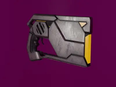 Stylized Sci-Fi Gun Weapon PBR low-poly game-ready Low-poly 3D model purchase