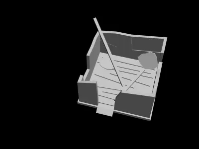 Ruined house Free low-poly 3D model