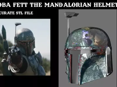 Boba Fett The Mandalorian Series Accurate Helmet STL 3D model