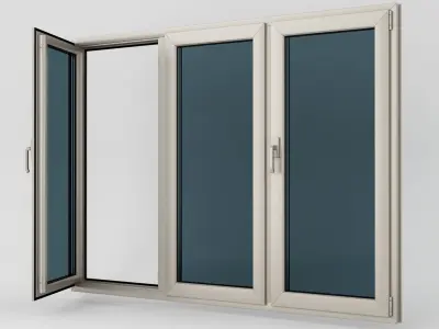 Plastic casement window 05 3D model