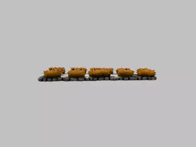 cobbled street section 2 Low-poly 3D model