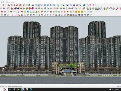 3D sketchup Models of Apartment and Amusement Park 3D model