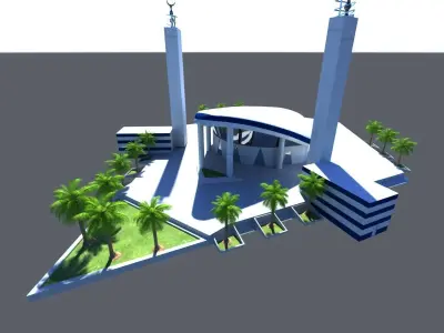Aspire Mosque Doha Qatar 3D model
