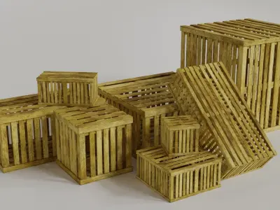 Crates Pack Low-poly 3D model
