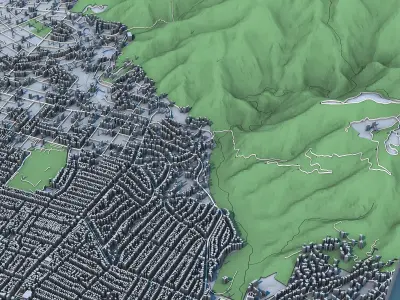 Cityscape Altadena Los Angeles County California United States 3D model
