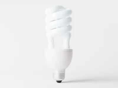 Fluorescent bulb Low-poly 3D model