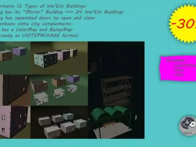 Interior and Exterior Buildings 3D model