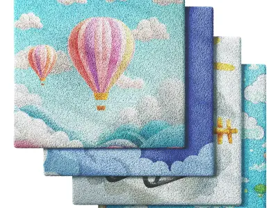 Kids Carpet Set 47 3D model