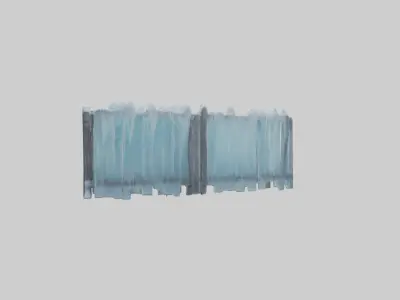 IceCovered Fence model Low-poly 3D model