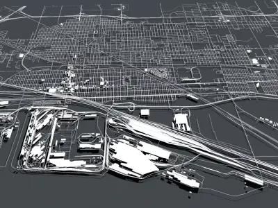 Cityscape Gary Indiana USA  3D model
