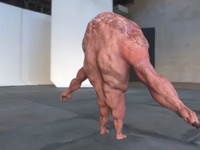 Mutant Zombie Low-poly 3D model