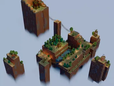 Cannon Level Low-poly 3D model