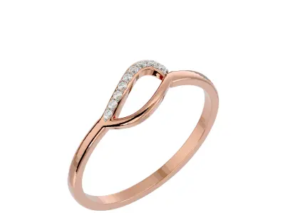 Light Minimalist Diamond Ring 3D print model 34