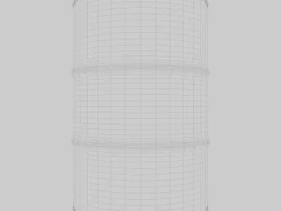 Damage Blue Barrel Low-poly 3D model