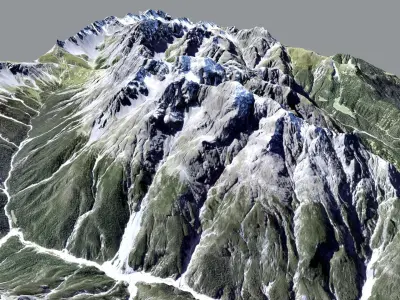 Mountain landscape Piz Zuort Switzerland 3D model