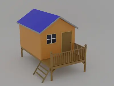 Small House Low-poly 3D model