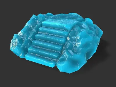 stairs stone 10 Low-poly 3D model