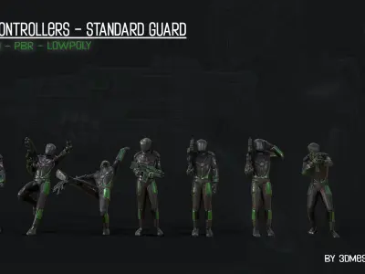 City Controllers - Standard Guard - Full Rig PBR lowpoly Low-poly 3D model