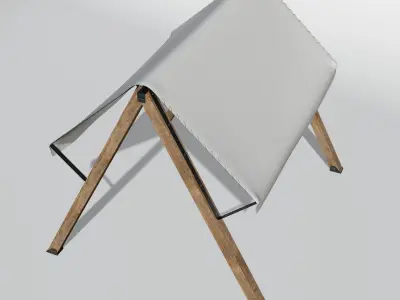 Textile wooden sunshade  3D model