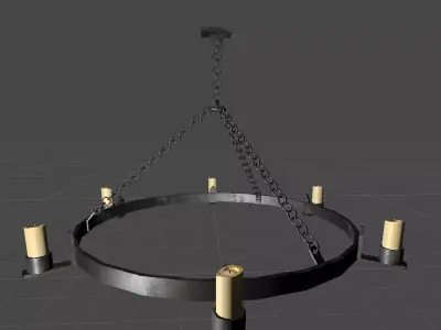 3D Medieval Chandelier Low-poly 3D model