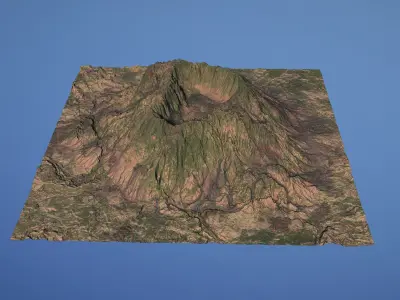 Landscape Environment Volcano Snow 04 Low-poly 3D model