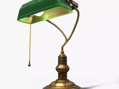 Antique table lamp Low-poly 3D model