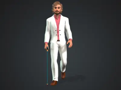 Man Cartoon Character Rigged Low-poly 3D model