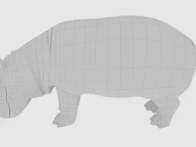 Hippo Low-poly 3D model