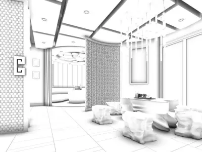 Business Restaurant - Coffee - Banquet  178 3D model