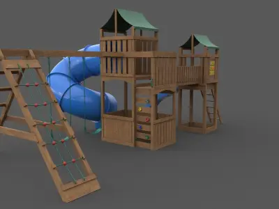 PBR Playground Jungle Gym 12 Low-poly 3D model