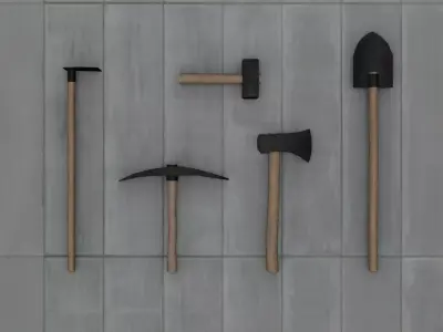 Low Poly Tools hammer Low-poly 3D model