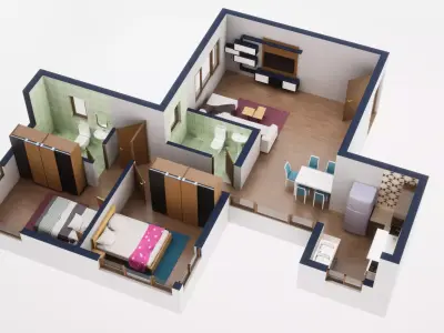 3D Floor Plan Model 28 3D model