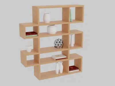 Library bookcase 3D model