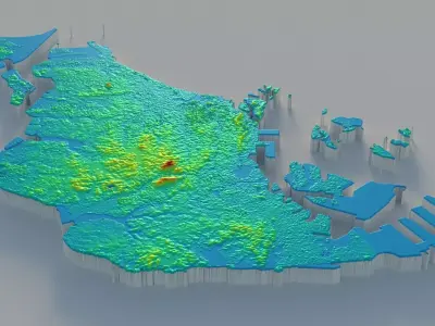 Singapore Terrain Country 3D model