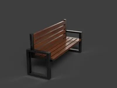 bench Free low-poly 3D model 4