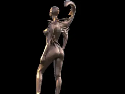 Egyptian monk distortion sculpture  3D model