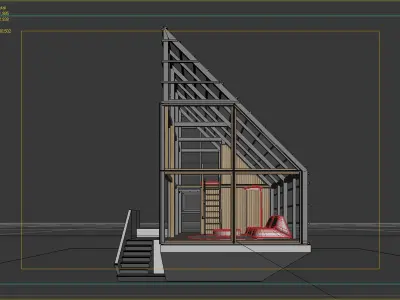 APF25  Modern Triangle Prefab Tiny House 3D Model   3D model