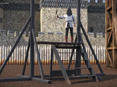  Hanging Gallows with Hooded Executioner 