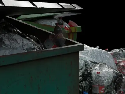  Garbage Kit - 3D Asset  Low poly 3D model Low-poly 3D model