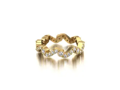 A Dance of Light The Sculptural Diamond Eternity Band 3D print model